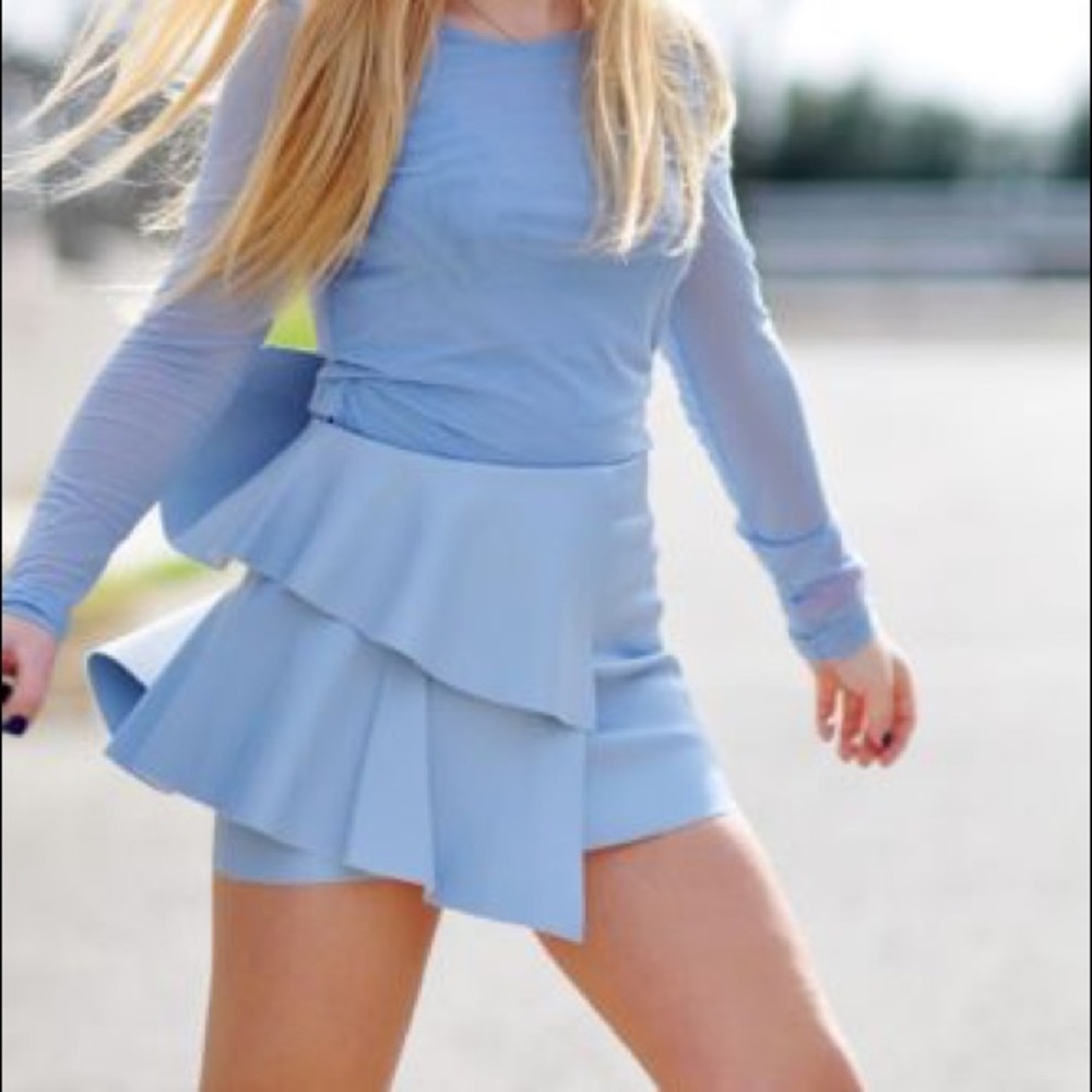 BRAND NEW Blue Zara Leather skirt